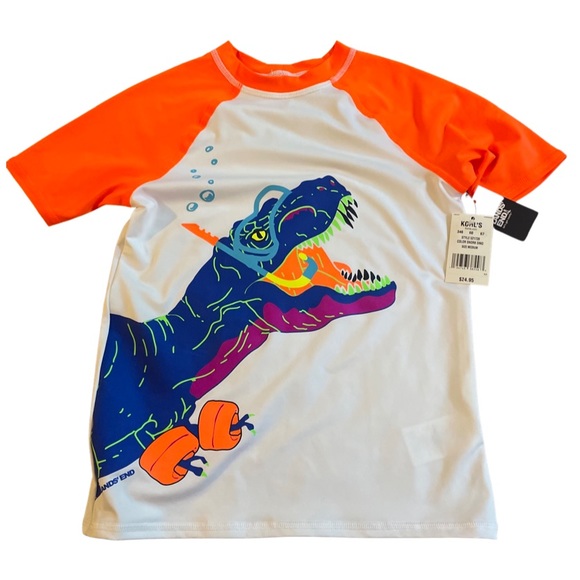 Lands' End Other - Lands End Dino Swim Shirt Boys Size M Dinosaur Snorkel T-Shirt T-Rex NWT